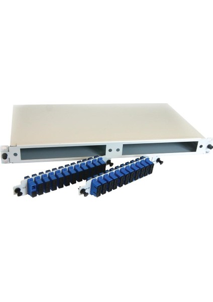 1u 19” Mekanik Sürgülü Patchpanel Sc Dublex (Adaptör-Pigtail-Kaset Yok) 48 Kapasite