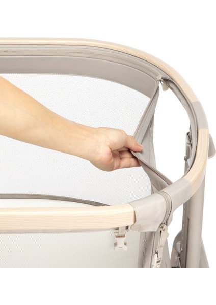 Iora Air Sallanabilen Ahşap Görünümlü Anne Yanı Beşik Beige Eco