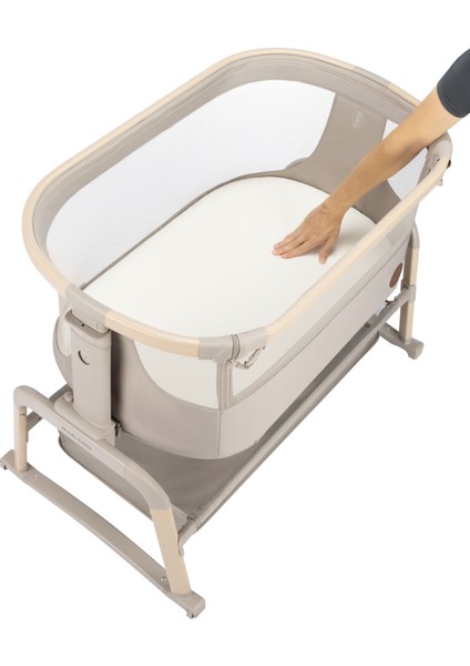 Iora Air Sallanabilen Ahşap Görünümlü Anne Yanı Beşik Beige Eco