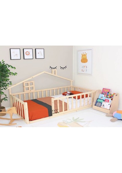 Doğal Ahşap Montessori Bebek ve Çocuk Karyolası