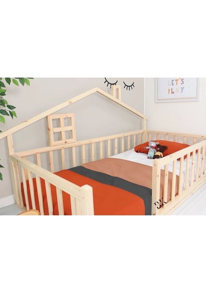 Doğal Ahşap Montessori Bebek ve Çocuk Karyolası
