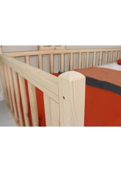 Doğal Ahşap Montessori Bebek ve Çocuk Karyolası