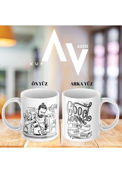 Barista Tasarımlı Kupa Bardak