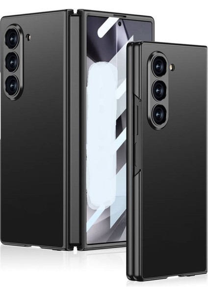 Galaxy Z Fold 6 Kılıf Titanyum Metal Tasarımlı Kıpta Caz Kapak