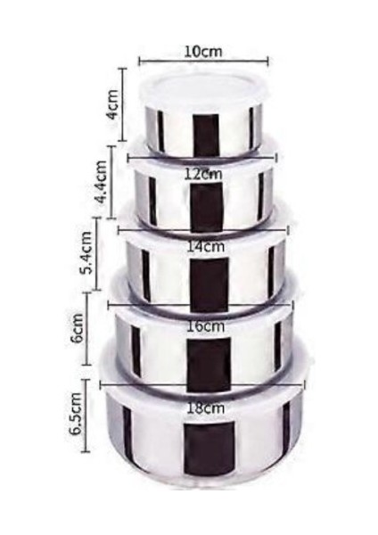 Paslanmaz Çelik Yemek Saklama Kabı Seti