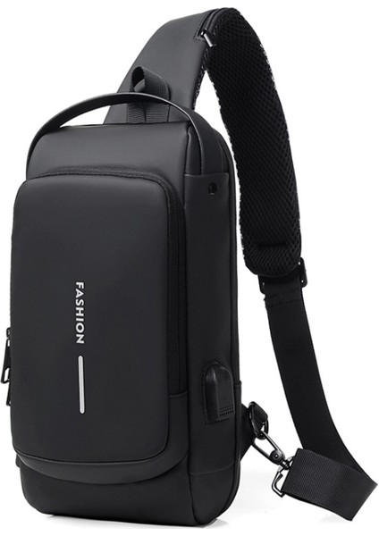 X306 USB Şarj Bağlantı Noktalı Erkek Omuz Çantası X306 Siyah (Yurt Dışından)