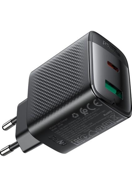 PD45W (1xUsb-C+1xUsb-A) Çıkışlı Hızlı Şarj Cihazı - A106 (Acefast Türkiye Garantili)