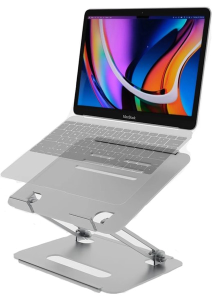 Basic 2 Tüm Modellerle Uyumlu Çelik Sınırsız Açıda Kolay Ayarlanır Laptop Standı Yükseltici