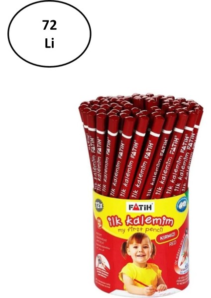 Fatih Jumbo Üçgen Başlangıç Kalemi Kırmızı 72'li