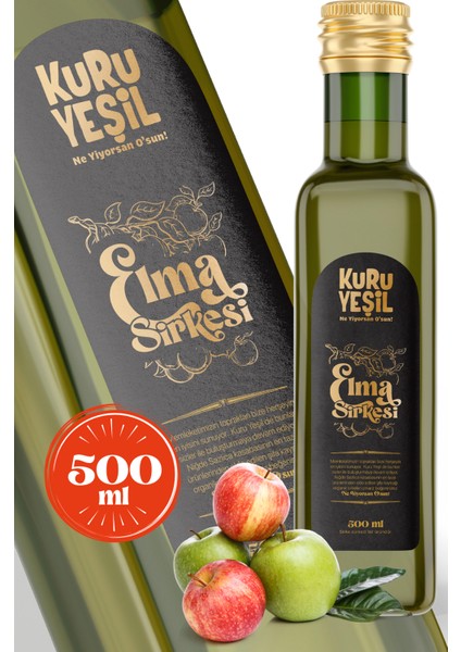 - Elma Sirkesi - Doğal Fermantasyon - Fermente Katkısız - 500 ml