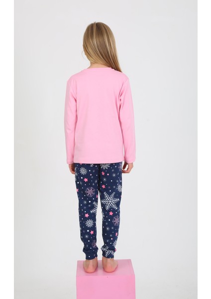 Kız Çocuk Uzun Kollu %100 Pamuklu Pijama Takımı Sweet Winter Koyu Pembe fiyatları