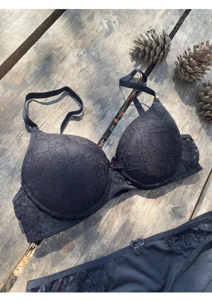 Siyah Destekli Dantelli Sütyen Takımı fiyatları
