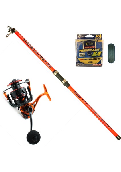 1661420- Tele Surf Kamış ve Makina Olta Seti 420CM.