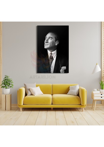Atatürk Siyah Beyaz Portre Kanvas Tablo Hd Baskı Dijital Tablo