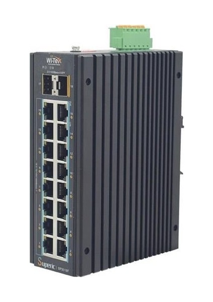 Wı-Tek 16PORT 240W Full Poe WI-SP3018F 16GE Gıgabıt 2x Sfp Yönetilemez Endüstriyel Switch