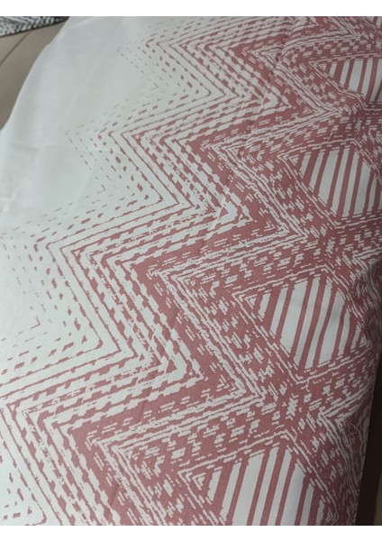 Pembe-Beyaz Baklava Desenli Yastık Kılıfı, 50 x 70 Yastık Kılıfı, Yastık Kılıfı