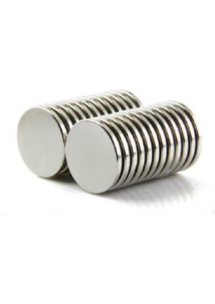 20 Adet Çap 20MM x Kalınlık 2 mm Yuvarlak Güçlü Neodyum Mıknatıs Magnet