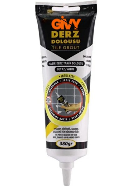 Hazır Derz Dolgusu 380 Gram Sivri Uçlu Tüp Dolgu Beyaz