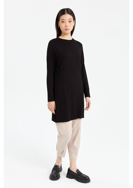 Basic Penye Tunik Siyah