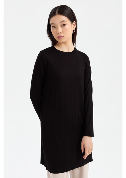 Basic Penye Tunik Siyah