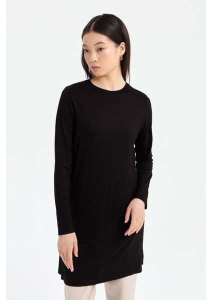 Basic Penye Tunik Siyah