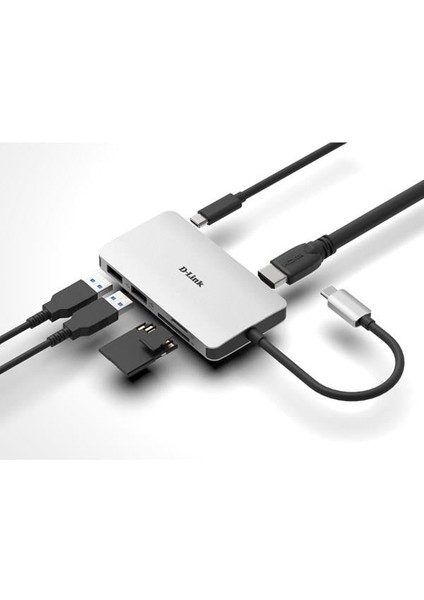 D-Lınk DUB-C106 0.15METRE Type-C - Hdmı_usb 3.0 Çevirici Adaptör 4K-60Hz/100W