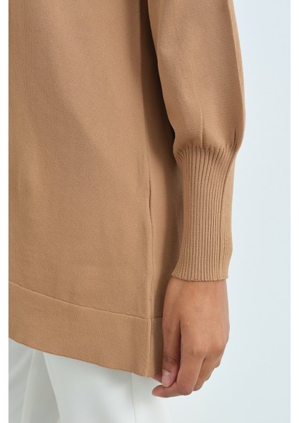 Balon Kol Triko Tunik Camel