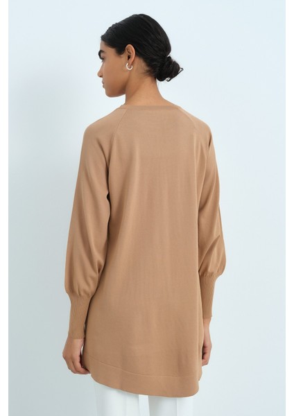 Balon Kol Triko Tunik Camel