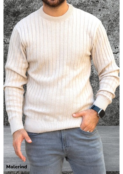 Erkek Triko Kazak Bisiklet Yaka Rahat Kalıp