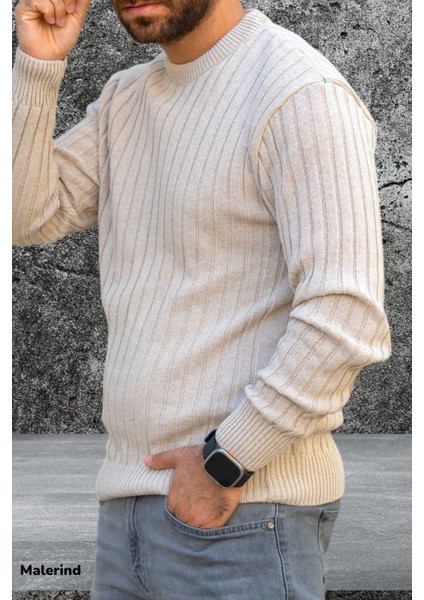 Erkek Triko Kazak Bisiklet Yaka Rahat Kalıp modelleri