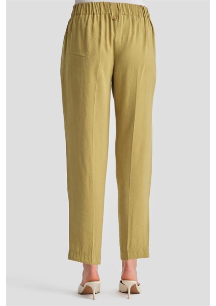 Düğmeli Modal Pantolon 24K2621 Zeytin indirimleri