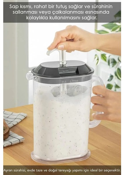 Yayık Ayran Sürahisi Mixer Koyu Gri Serisi (2 Litre) fiyatları