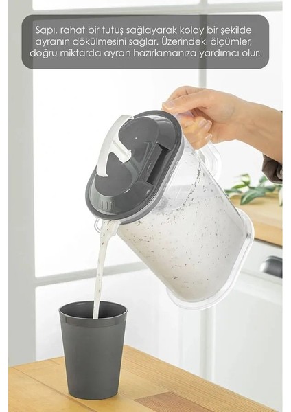 Yayık Ayran Sürahisi Mixer Koyu Gri Serisi (2 Litre) modelleri