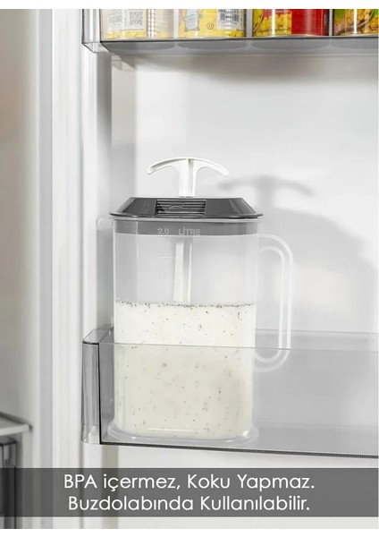 Yayık Ayran Sürahisi Mixer Koyu Gri Serisi (2 Litre) fırsatları
