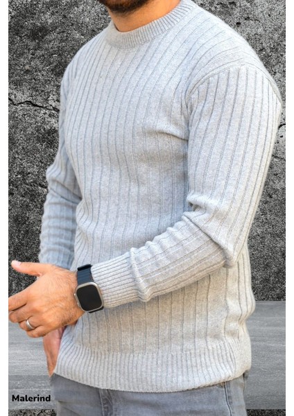 Erkek Triko Kazak Bisiklet Yaka Rahat Kalıp