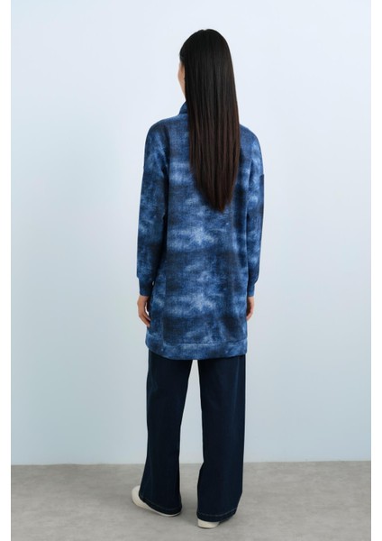 Deri ve Fermuar Detaylı Tunik Indigo fırsatları