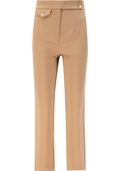 Asimetrik Kapamalı Pantolon 24K2707 Camel fırsatları