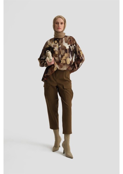 Beli Daraltılabilen Gabardin Pantolon 24K2705 Haki