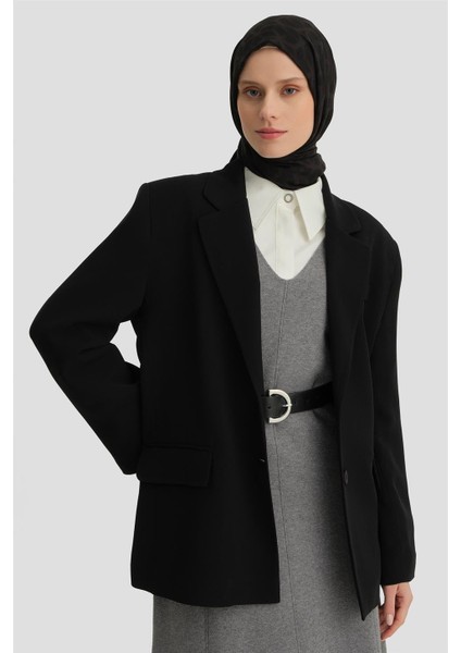 Iki Düğmeli Blazer Ceket 24KH5731 Siyah fırsatları