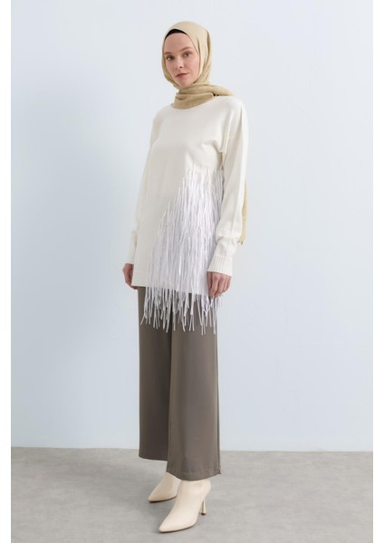 Rope Basic Triko Kazak Ekru modelleri