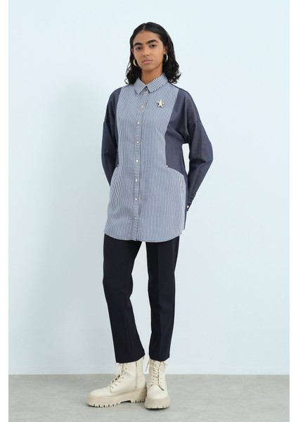 Çizgi Mixli Spor Tunik Indigo modelleri