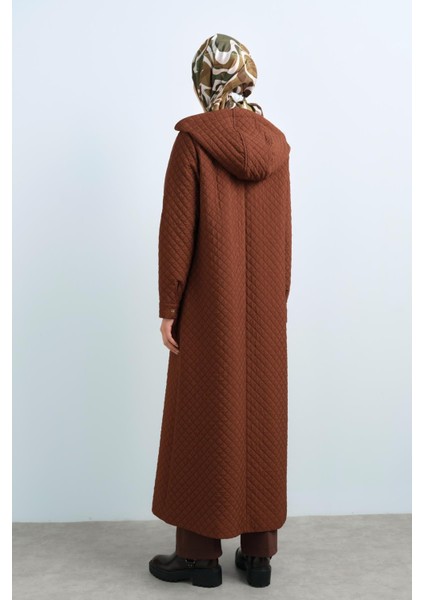 Ince Kapitone Aksesuar Detaylı Pardesü Kahve fırsatları