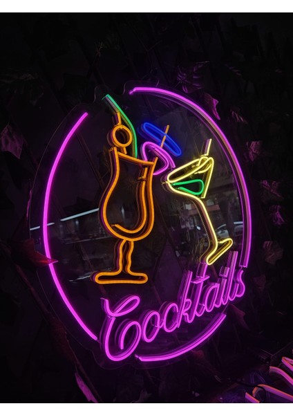 Cizgineon Cocktails Işıklı Neon LED Duvar Dekarasyon fiyatları