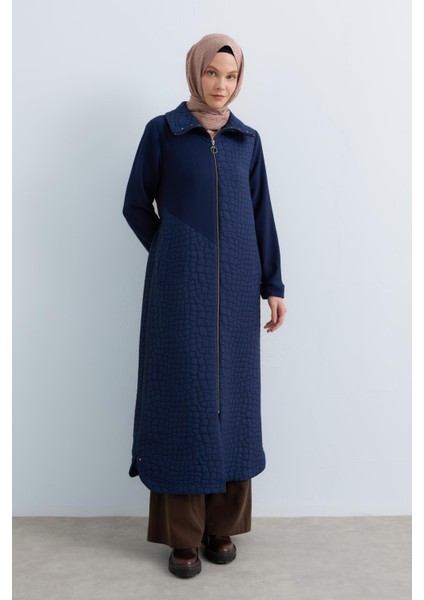 Ince Kapitone Örme Garnili Pardesü Lacivert fiyatları