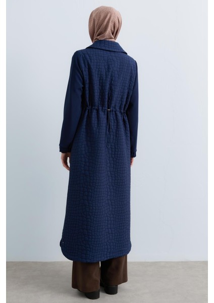 Ince Kapitone Örme Garnili Pardesü Lacivert fırsatları