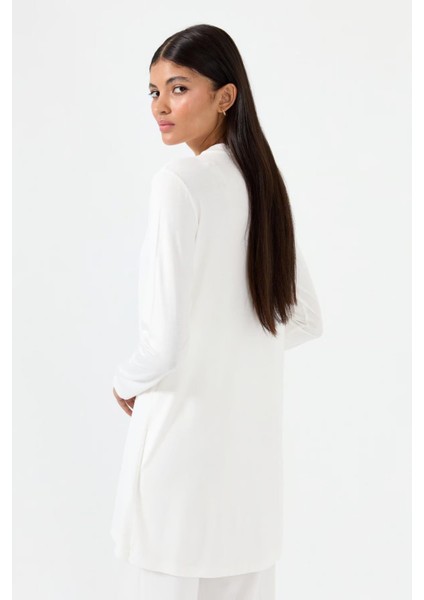 Şifonlu Penye Tunik Ekru fırsatları