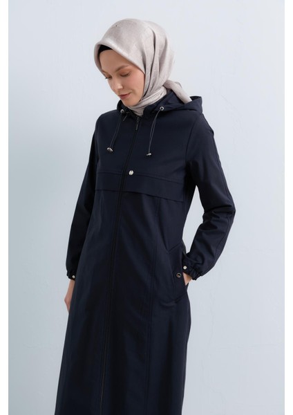 Seyyar Kapşonlu Spor Pardesü Lacivert modelleri