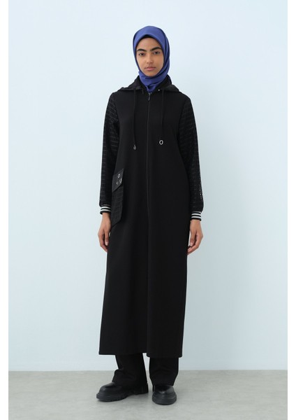 Kolları File Kaplama Spor Ferace Siyah