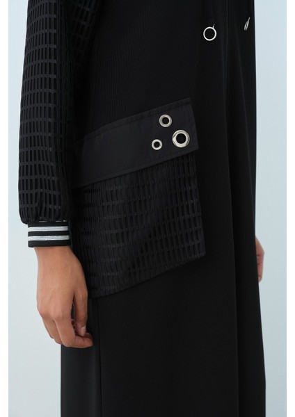 Kolları File Kaplama Spor Ferace Siyah modelleri