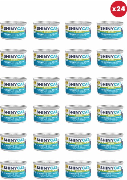 Shinycat Broth (Sos Içinde) Çipuralı Ton Balıklı Kedi Konservesi 70gr x 24 Adet